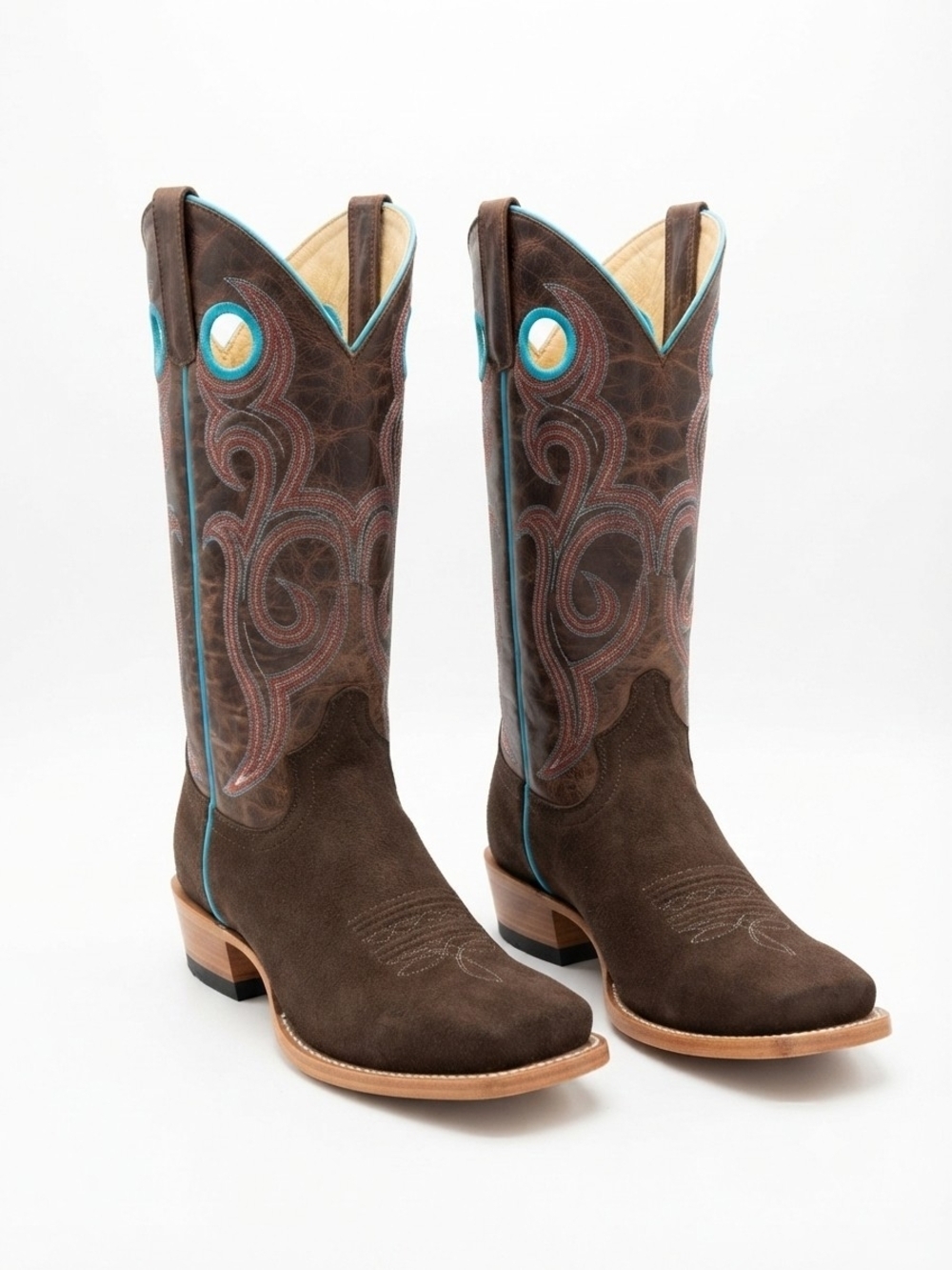 NWT Macie Bean Top Hand Chocolate Suede Western Boots Womenโs 6.5